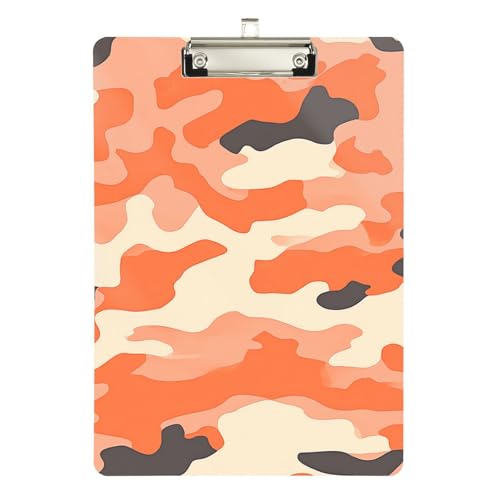 Foiosoh Klemmbrett für Volleyball, Baseball, Ergotherapie, Standard-Loch, Camouflage, Größe 22,9 x 30,5 cm, Orange Foiosoh Klemmbrett für Volleyball, Baseball, Ergotherapie, Standard-Loch, Camouflage, Größe 22,9 x 30,5 cm, Orange von Foiosoh