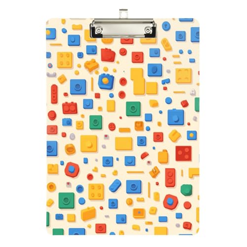 Foiosoh Klemmbrett für die Küche, Bausteine, transparent, für Lehrer, Muss für Klassenzimmer, Grundschule, Größe 22,9 x 30,5 cm von Foiosoh