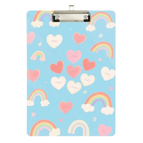 Foiosoh Klemmbrett in Regenbogen- und Herzform, flach, Standard-Loch, für legale Frauen, Basketball-Trainer, Größe 22,9 x 30,5 cm, Blau Foiosoh Klemmbrett in Regenbogen- und Herzform, flach, Standard-Loch, für legale Frauen, Basketball-Trainer, Größe 22,9 x 30,5 cm, Blau von Foiosoh