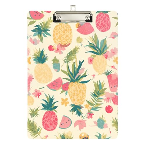 Foiosoh Klemmbrett mit Ananas-Fruchtmuster, Ingenieur, transparent, für Fußball-LKW-Fahrer, Größe 22,9 x 30,5 cm von Foiosoh