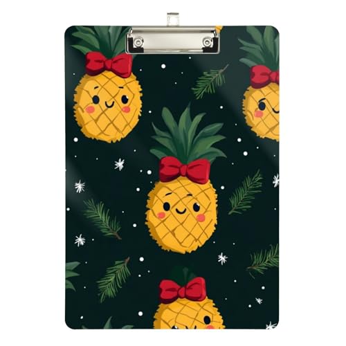 Foiosoh Klemmbrett mit Ananas und Stern, transparent, für Volleyball-Trainer, Größe 22,9 x 30,5 cm, Schwarz von Foiosoh