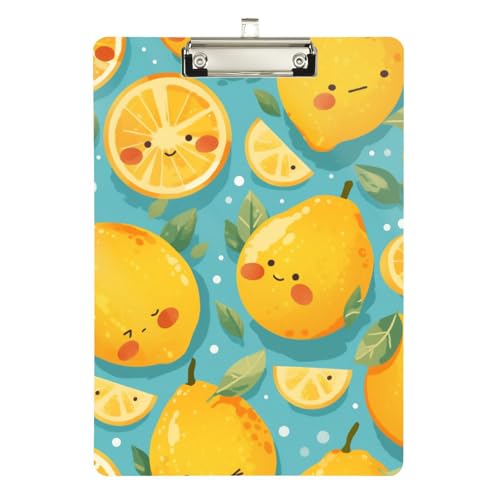 Foiosoh Klemmbrett mit Aufschrift "Lemon and Leaves Teal Inspectors", wasserdicht, für Klemmbrett, Lehrer, Größe 22,9 x 30,5 cm von Foiosoh