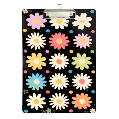 Foiosoh Klemmbrett mit Blumenmuster und einfachem Muster, Hartfaserplatte für Lehrer, Größe 22,9 x 30,5 cm von Foiosoh