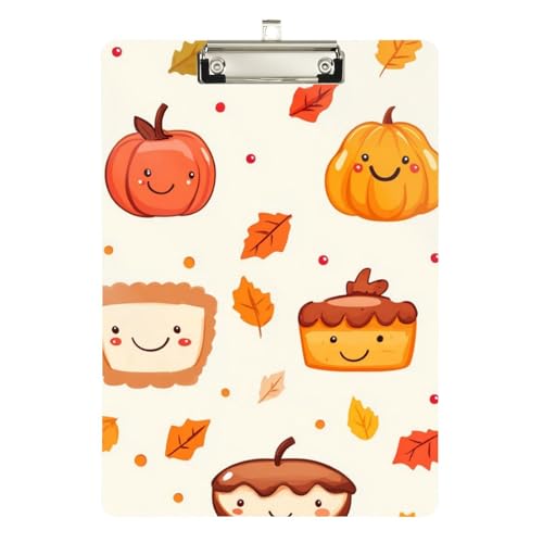 Foiosoh Klemmbrett mit Herbstblatt und Kürbis, Standardloch für legale Frauen, Basketball-Trainer, Größe 22,9 x 30,5 cm von Foiosoh