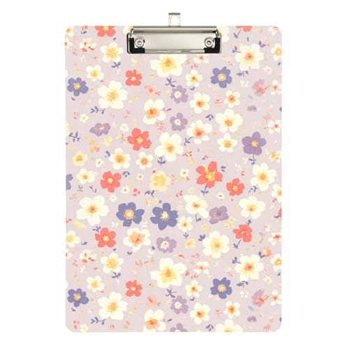 Foiosoh Klemmbrett mit Schottenkaro, violette Blumen, A4, wasserdicht, für Klemmbrett, Lehrer, Größe 22,9 x 30,5 cm von Foiosoh