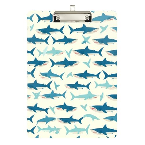 Foiosoh Klemmbrett mit blauem Fischmuster, niedliches Standard-Loch, für Lehrer im ersten Jahr, Größe 22,9 x 30,5 cm von Foiosoh