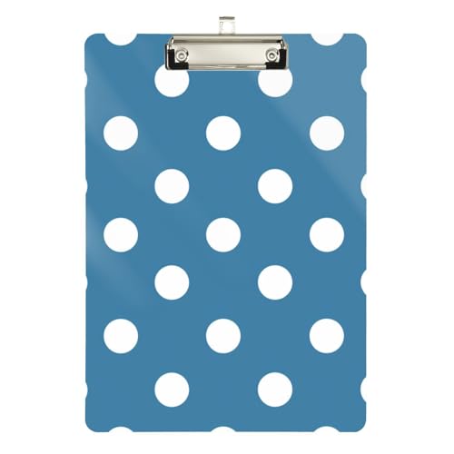 Foiosoh Klemmbrett mit blauen und weißen Punkten, transparent, für personalisierte Klemmbretter für Lehrer, Größe 22,9 x 30,5 cm Foiosoh Klemmbrett mit blauen und weißen Punkten, transparent, für personalisierte Klemmbretter für Lehrer, Größe 22,9 x 30,5 cm von Foiosoh