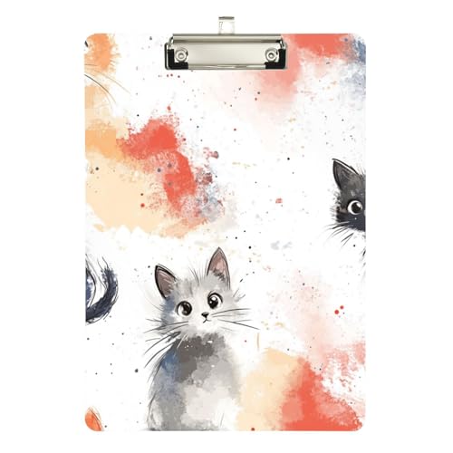 Foiosoh Klemmbrett mit lustiger Katze, Shabby-Chic-Stil, Metall-Klemmbrett für legale Frauen, Basketball-Trainer, Größe 22,9 x 30,5 cm von Foiosoh