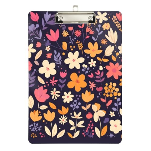 Foiosoh Klemmbrett mit mexikanischem Blumenmuster, gepolstert, transparent, für Klassenzimmer, Essentials für Lehrer, Größe 22,9 x 30,5 cm, Violett von Foiosoh
