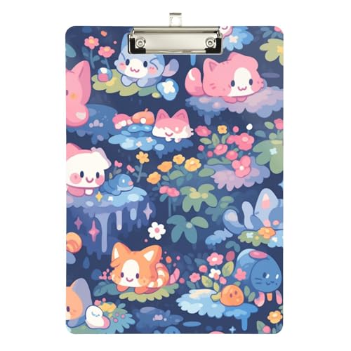 Foiosoh Klemmbrett mit niedlichem Katzen-Wunderland-Stil, Standard-Loch, für legale Frauen, Basketball-Trainer, Größe 22,9 x 30,5 cm von Foiosoh