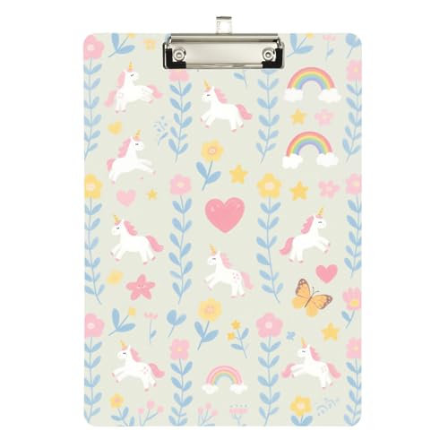 Foiosoh Klemmbrett mit regenbogenfarbenem verträumtem Muster, Mini-Kunststoff-Standardloch für Volleyball-, Baseball-Trainer, Größe 22,9 x 30,5 cm Foiosoh Klemmbrett mit regenbogenfarbenem verträumtem Muster, Mini-Kunststoff-Standardloch für Volleyball-, Baseball-Trainer, Größe 22,9 x 30,5 cm von Foiosoh