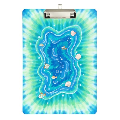 Foiosoh Klemmbrett mit verträumtem Muster, Blaugrün, Hartfaserplatte für Klemmbrett, Lehrer, Größe 22,9 x 30,5 cm von Foiosoh