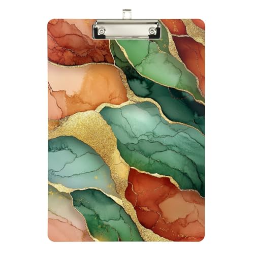 Foiosoh Klemmbretter, Marmor, Terrakotta, Grün, Acryl, niedlich, für Polizei, Büro, Krankenschwester, Fußball, Trainer, Größe 22,9 x 30,5 cm Foiosoh Klemmbretter, Marmor, Terrakotta, Grün, Acryl, niedlich, für Polizei, Büro, Krankenschwester, Fußball, Trainer, Größe 22,9 x 30,5 cm von Foiosoh