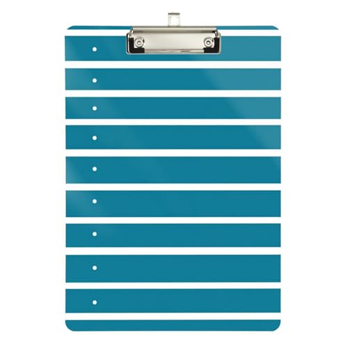 Foiosoh Klemmbretter mit einfachen Punkten und Streifen, Standard-Loch, für Polizei, Büro, Krankenschwester, Fußball, Trainer, Größe 22,9 x 30,5 cm, Blau von Foiosoh