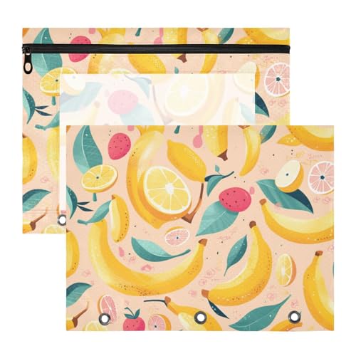 Foiosoh Kosmetiktasche, stabile Taschenordner für A4-Papier, Briefe, 2 Stück, Lehrer, Zuhause, Bananen- und Blättermuster Foiosoh Kosmetiktasche, stabile Taschenordner für A4-Papier, Briefe, 2 Stück, Lehrer, Zuhause, Bananen- und Blättermuster von Foiosoh