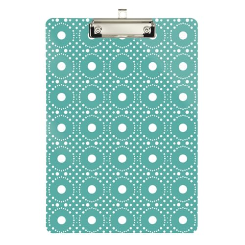 Foiosoh Künstler-Klemmbrett mit Punktemuster, Hartfaserplatte für Polizei, Büro, Krankenschwester, Fußball, Trainer, Größe 22,9 x 30,5 cm, Blaugrün von Foiosoh