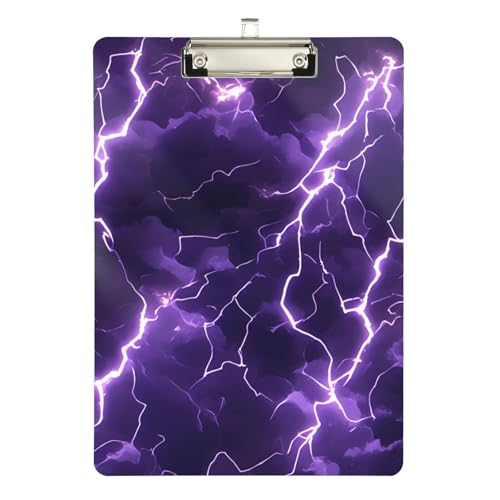 Foiosoh Lightening Purple Nature Tierärztliches Klemmbrett, transparent, für Krankenschwestern, Heimunternehmer, Größe 22,9 x 30,5 cm von Foiosoh