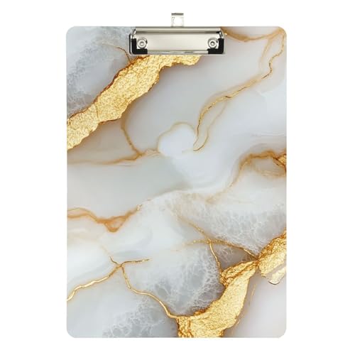 Foiosoh Marmor-Klemmbrett, goldfarben, reinweiß, quadratisch, Standard-Loch, für Krankenschwestern, Heimunternehmer, Größe 22,9 x 30,5 cm Foiosoh Marmor-Klemmbrett, goldfarben, reinweiß, quadratisch, Standard-Loch, für Krankenschwestern, Heimunternehmer, Größe 22,9 x 30,5 cm von Foiosoh