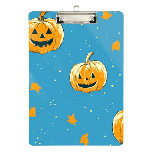Foiosoh Medizinisches Klemmbrett in Kürbisblau und Gelb, Standardloch für Krankenpflegestudenten, Handel, Größe 22,9 x 30,5 cm von Foiosoh