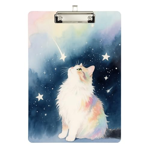 Foiosoh Mini-Klemmbrett-Set mit niedlicher Katze und Stern, wasserdicht, für Klemmbrett, Lehrer, Größe 22,9 x 30,5 cm Foiosoh Mini-Klemmbrett-Set mit niedlicher Katze und Stern, wasserdicht, für Klemmbrett, Lehrer, Größe 22,9 x 30,5 cm von Foiosoh