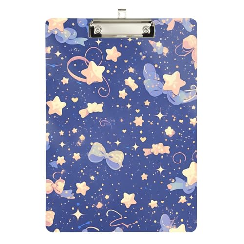 Foiosoh Niedliche Cartoon-Sterne auf blau-violettem Ordner-Klemmbretter aus Hartfaserplatte für Lehrer, Portfolio, Klemmbrett, Größe 22,9 x 30,5 cm Foiosoh Niedliche Cartoon-Sterne auf blau-violettem Ordner-Klemmbretter aus Hartfaserplatte für Lehrer, Portfolio, Klemmbrett, Größe 22,9 x 30,5 cm von Foiosoh