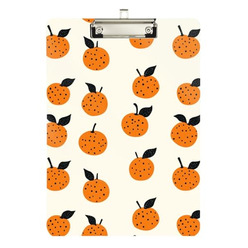 Foiosoh Niedliche orangefarbene Klemmbrett-Ordner, wasserdicht, für personalisierte Klemmbretter für Lehrer, Größe 22,9 x 30,5 cm von Foiosoh