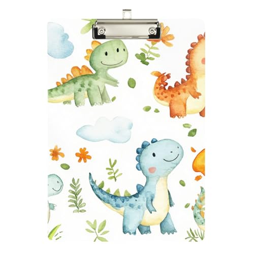 Foiosoh Niedliches Dinosaurier-Muster, weiße Büroklammer, transparent, für legale Frauen, Basketball-Trainer, Größe 9 x 12 von Foiosoh