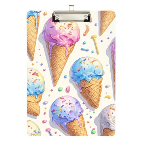 Foiosoh Niedliches Eiscreme-Muster, legale Größe, Kunststoff-Klemmbrett für Schüler, Mädchen, Kinder, Lehrer, Klemmbrett, Größe 22,9 x 30,5 cm Foiosoh Niedliches Eiscreme-Muster, legale Größe, Kunststoff-Klemmbrett für Schüler, Mädchen, Kinder, Lehrer, Klemmbrett, Größe 22,9 x 30,5 cm von Foiosoh