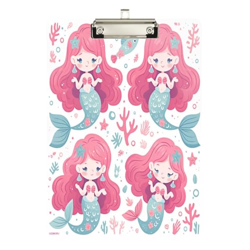 Foiosoh Niedliches Meerjungfrauen-Klemmbrett, wasserdicht, für Klassenzimmer, für Lehrer, Gymnasium, Größe 22,9 x 30,5 cm von Foiosoh