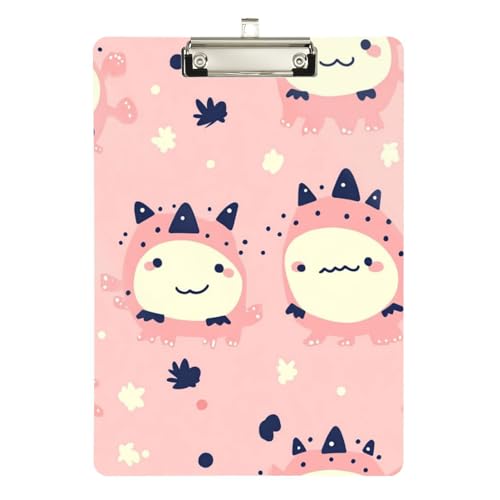Foiosoh Niedliches kleines Monster, Pfirsichsprache, Pathologie, Klemmbrett, Standardloch für Klassenzimmer, Zubehör für Lehrer, Grundschule, Größe 22,9 x 30,5 cm von Foiosoh
