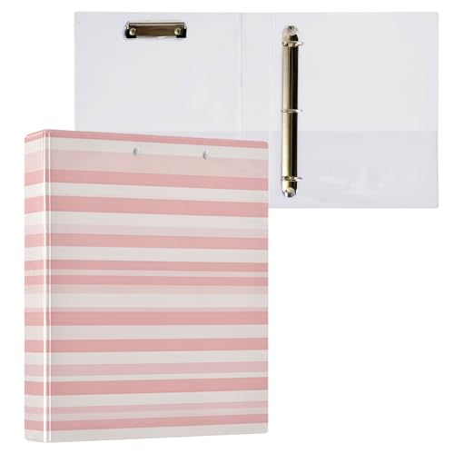 Foiosoh Notizbuch, 3 Ringbücher, 3,5 cm, mit Innentaschen, 1/2 Packungen, Schulbedarf, 200 Blatt, pfirsichfarben und weiß gestreift Foiosoh Notizbuch, 3 Ringbücher, 3,5 cm, mit Innentaschen, 1/2 Packungen, Schulbedarf, 200 Blatt, pfirsichfarben und weiß gestreift von Foiosoh