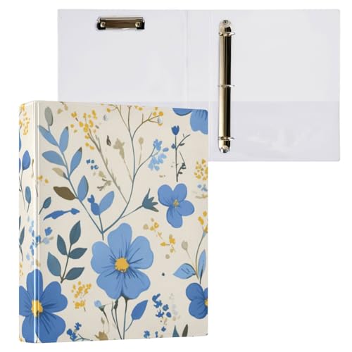 Foiosoh Notizbuch mit drei Ringen, 1 und 1/2 Zoll, Ordner mit Klemmbrett, 1/2er-Pack, College-Binder für Studenten, Hardcover, Blume, Blau und Gelb Foiosoh Notizbuch mit drei Ringen, 1 und 1/2 Zoll, Ordner mit Klemmbrett, 1/2er-Pack, College-Binder für Studenten, Hardcover, Blume, Blau und Gelb von Foiosoh