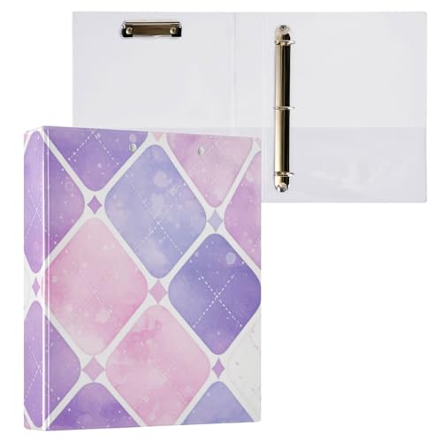 Foiosoh Notizbuch mit drei Ringen, 3,5 cm, Ordner mit Klemmbrett, 1/2 Packungen, Schulordner, Hardcover, einfaches Karomuster von Foiosoh