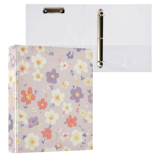 Foiosoh Ordner mit 3 Ringen, 1 und 1/2 Zoll, mit Taschen, 1/2er-Pack, Ordner für Schule, Hardcover, Schottenkaro, violette Blumen Foiosoh Ordner mit 3 Ringen, 1 und 1/2 Zoll, mit Taschen, 1/2er-Pack, Ordner für Schule, Hardcover, Schottenkaro, violette Blumen von Foiosoh