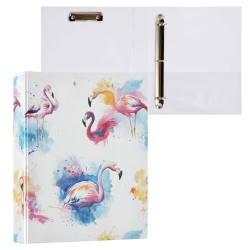 Foiosoh Ordner mit 3 Ringen, 1 und 1,27 cm, mit Taschen, 1/2er-Pack, College-Ordner für Studenten, Hardcover, niedlicher Flamingo, Weiß und Blau Foiosoh Ordner mit 3 Ringen, 1 und 1,27 cm, mit Taschen, 1/2er-Pack, College-Ordner für Studenten, Hardcover, niedlicher Flamingo, Weiß und Blau von Foiosoh