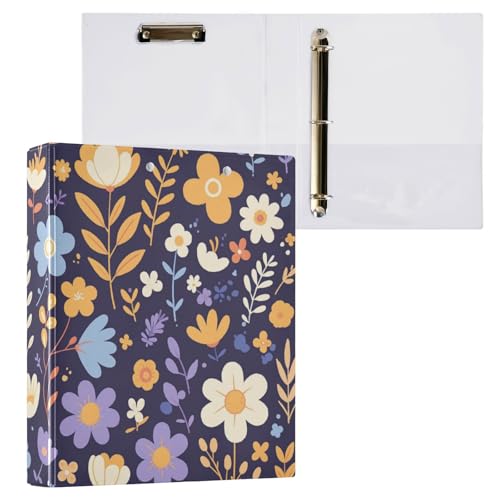 Foiosoh Ordner mit 3 Ringen, 3,5 cm (1 1/2 Zoll) mit Innentaschen, 1/2 Stück für Briefgröße (27,9 x 21,6 cm), 200 Blatt, mexikanisches Blumenmuster von Foiosoh