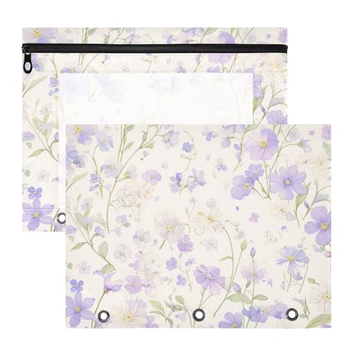 Foiosoh Ordner mit glatten Reißverschlüssen, Taschenordner für 3 Ringe, 2 Stück, Lehrer, Schulanfang, Froal, violettes Muster Foiosoh Ordner mit glatten Reißverschlüssen, Taschenordner für 3 Ringe, 2 Stück, Lehrer, Schulanfang, Froal, violettes Muster von Foiosoh
