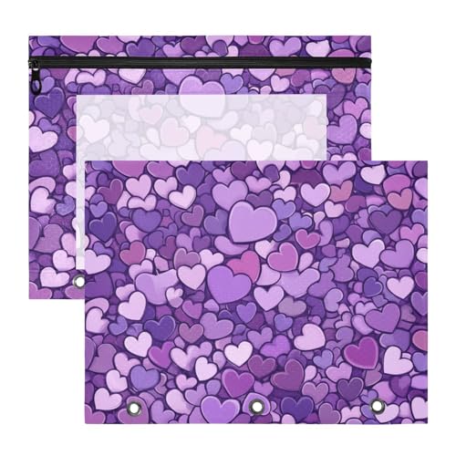 Foiosoh Ordnertaschen, transparent, 3 Ringe, Tasche für 3 Ringe, 2 Stück, Lehrer, Klassenzimmer, Zubehör, überlappende Liebe, klein, Violett Foiosoh Ordnertaschen, transparent, 3 Ringe, Tasche für 3 Ringe, 2 Stück, Lehrer, Klassenzimmer, Zubehör, überlappende Liebe, klein, Violett von Foiosoh
