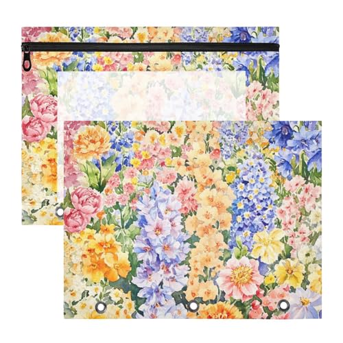 Foiosoh Ordnertaschen mit 3 Löchern, Aufbewahrungstasche für A4-Papier, Briefe, 2 Stück, Lehrer, Schulanfang, Kunst, Blume, bunt Foiosoh Ordnertaschen mit 3 Löchern, Aufbewahrungstasche für A4-Papier, Briefe, 2 Stück, Lehrer, Schulanfang, Kunst, Blume, bunt von Foiosoh