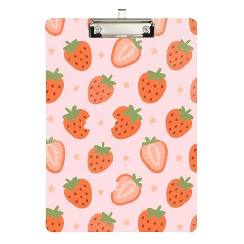 Foiosoh Red Strawberry Architect Klemmbrett Standardloch für Fußball-Softball-Training, Größe 22,9 x 30,5 cm von Foiosoh