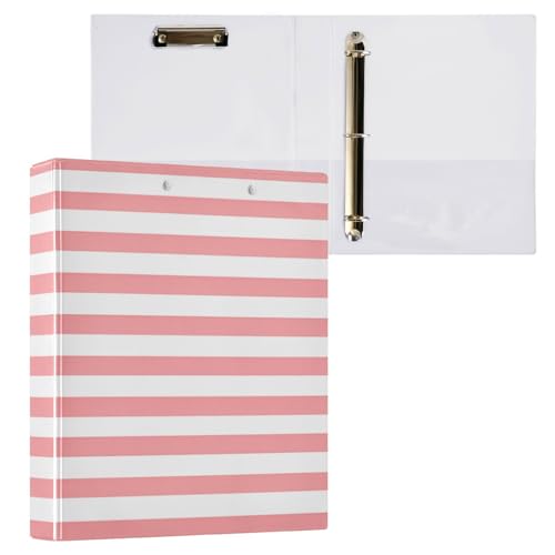 Foiosoh Ringbücher mit runden Ringen, 3,5 cm, mit Innentaschen, 1/2 Packungen, Ordner für Schule, Hardcover, gestreift, pfirsichfarben Foiosoh Ringbücher mit runden Ringen, 3,5 cm, mit Innentaschen, 1/2 Packungen, Ordner für Schule, Hardcover, gestreift, pfirsichfarben von Foiosoh