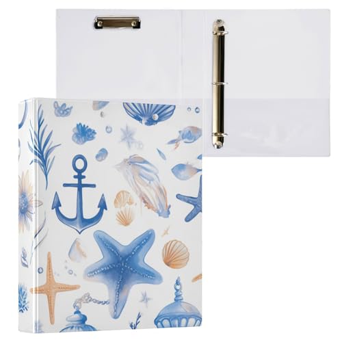 Foiosoh Ringbücher mit runden Ringen, 3,8 cm, mit Innentaschen, 1/2 Stück, Schulbedarf, Hardcover, blaues Seeschiff Foiosoh Ringbücher mit runden Ringen, 3,8 cm, mit Innentaschen, 1/2 Stück, Schulbedarf, Hardcover, blaues Seeschiff von Foiosoh