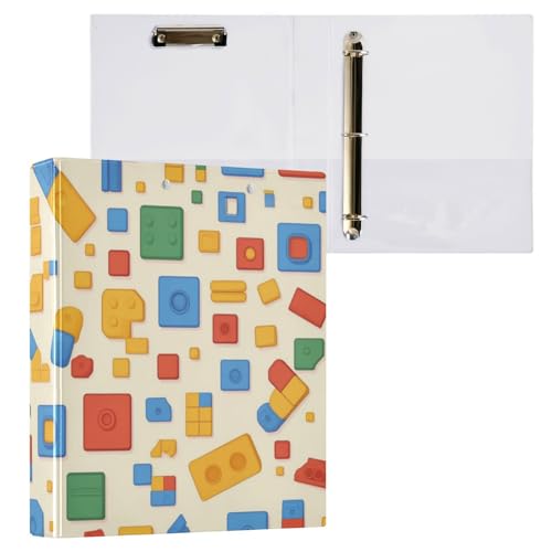 Foiosoh Runde Ringbücher 1 und 1/2 Zoll Notizbücher mit Taschen 1/2 Pack Binder für Studenten, Hardcover Cartoon Bausteine Gelb Foiosoh Runde Ringbücher 1 und 1/2 Zoll Notizbücher mit Taschen 1/2 Pack Binder für Studenten, Hardcover Cartoon Bausteine Gelb von Foiosoh