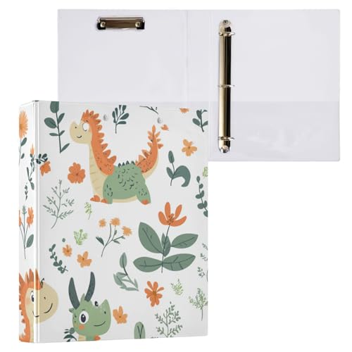 Foiosoh Runde Ringbücher 3,8 cm (1,5 Zoll) Notizbuchordner mit Tascheneinband, 1/2er-Pack, Schulhefter 200 Blatt, Cartoon Sweet Monster, Weiß von Foiosoh