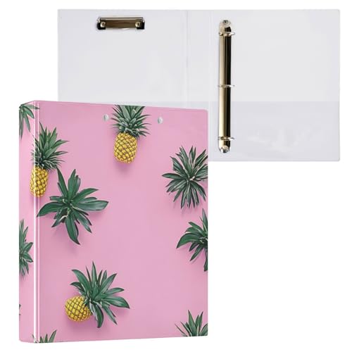 Foiosoh Runde Ringbücher mit Klemmbrett, 3,5 cm, 1/2 Stück, Schulordner, Hardcover, Ananas Foiosoh Runde Ringbücher mit Klemmbrett, 3,5 cm, 1/2 Stück, Schulordner, Hardcover, Ananas von Foiosoh