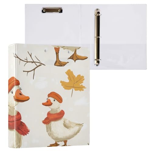 Foiosoh Runde Ringbücher mit Klemmbrett, 3,5 cm (1 und 2 Zoll), für Briefformen (27,9 x 21,6 cm), Hardcover, Herbst-Entenorange, Schals von Foiosoh