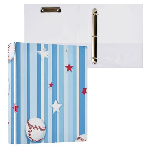 Foiosoh Runde Ringbücher mit Taschen, 200 Blatt, Baseball und Streifen Foiosoh Runde Ringbücher mit Taschen, 200 Blatt, Baseball und Streifen von Foiosoh