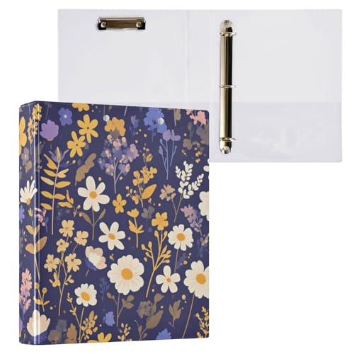 Foiosoh Runde Ringbücher mit Tascheneinband, 3,8 cm (1 1/2 Zoll), für Briefgröße (27,9 x 21,6 cm), 200 Blatt, buntes Blumenmuster von Foiosoh