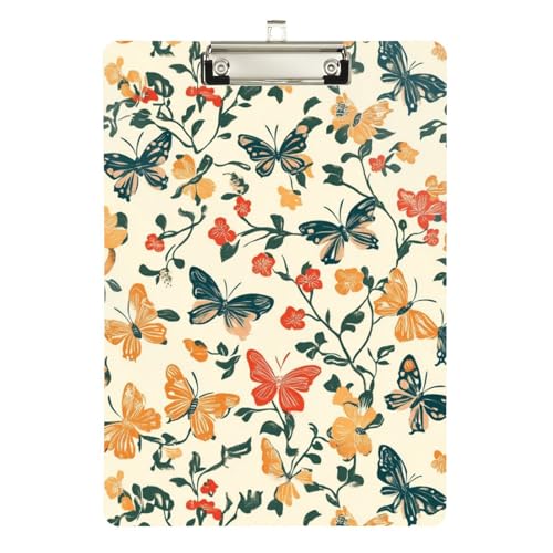 Foiosoh Schmetterlings- und Zweig-Klemmbrett, Standard-Loch, für Krankenschwestern, Heimunternehmer, Größe 22,9 x 30,5 cm, Beige von Foiosoh