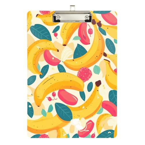 Foiosoh Sweet Banana Kleines Klemmbrett, Standard-Loch, für Schüler, Mädchen, Kinder, Lehrer, Klemmbrett, Größe 22,9 x 30,5 cm von Foiosoh
